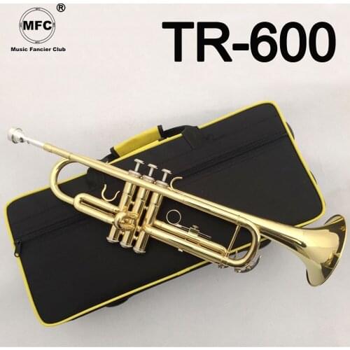 Brand New Music Fancier Club Bb Trumpet TR-600 Gold Lacquer Music Instruments Profesional Trumpets 600 Included Case Mouthpiece