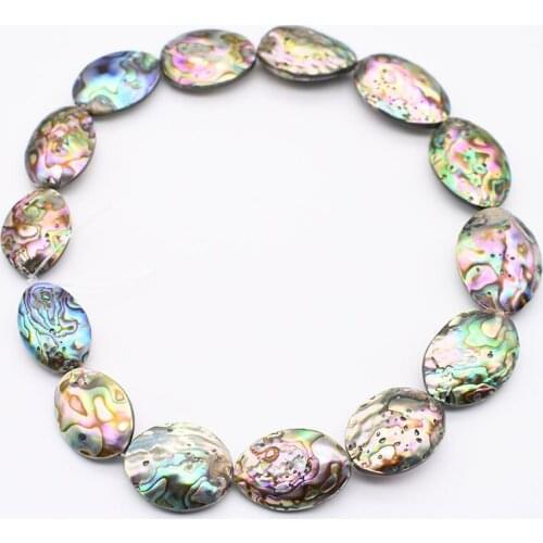 20x30mm Natural New Zealand abalone Shell For DIY Necklace Bracelet Jewelry Making 15" Free Shipping