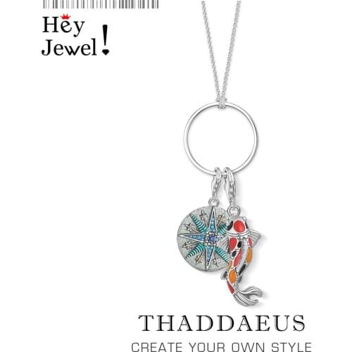 Charm Necklace Koi & Star,2020 Spring Brand New Fashion Trendy Jewelry Europe 925 Sterling Silver Bijoux Gift For Women Girls