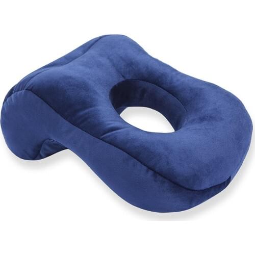 Solid Colors Velvet Nap Pillow Multi-function Hollowed-out Office Portable Cozy Sleeping Pillows For Adult Student Home Travel