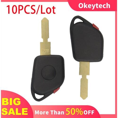 OkeyTech 10PCS One Button Remote Car Key Shell Case Cover Fob for Peugeot 106 206 306 205 405 With Red Plug Uncut 406 Blade