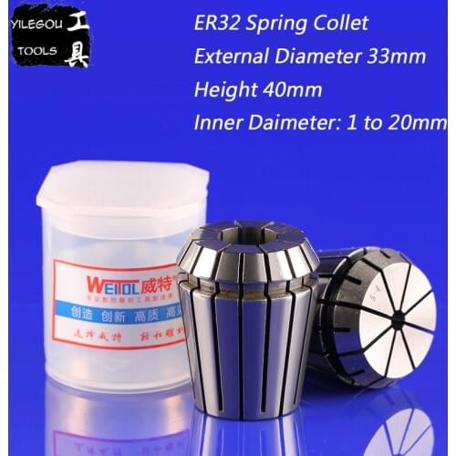 ER32 CNC Spring Collet 14 to 20mm Manganese Steel ER32 Spring Chuck For CNC Milling Machine, Inner Daimeter: 14-20mm