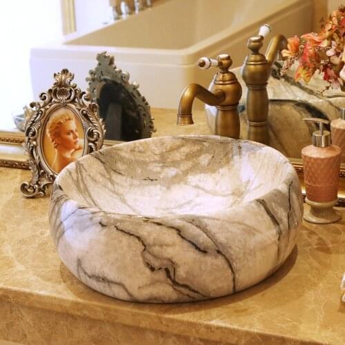 Glazed color porcelain handmade art countertop bathroom sink basin