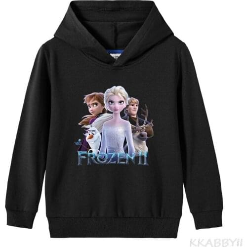 New Disney Frozen Elsa Princess Girl Hooded Sweatshirts Cotton Toddler Kids Pullover Tops Autumn Warm Children Hoodies Clothes