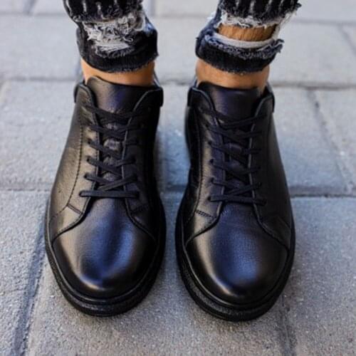 Tezcan Hakiki Deri 7660-B Siyah Deri Erkek Spor Ayakkabı Yeni Sezon Yazlık Kıyafetlere Uygun İndirimli Fiyat Hızlı Kargo