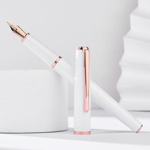 Vintage Push Type HongDian 920 Stainless Steel Fountain Pen Rose Gold Plated Extra Fine/Fine EF/F 0.4mm/0.5mm Nib Writing Gift