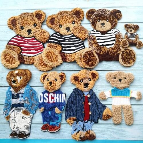 GUGUTREE embroidery big bear patch animal patches badges appliques for clothing DX-231
