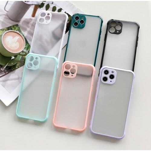 Camera Protection Bumper Phone Cases For iPhone 12 11 Pro XS Max XR X 8 7 6 6S Plus SE 2020 Translucent Matte Shockproof Cover