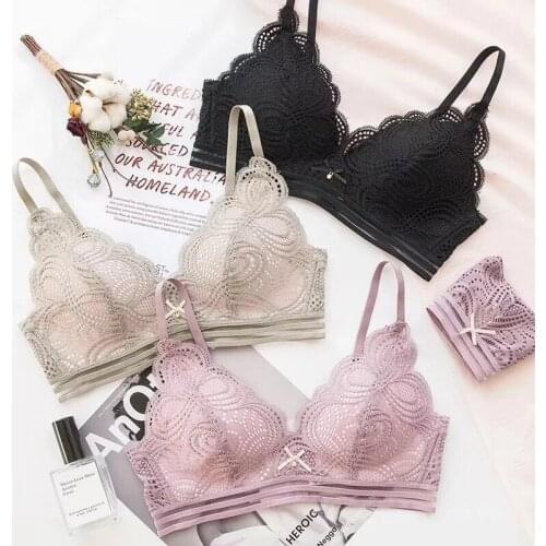 2019 Fashion Wireless Bra Set Push Up Bra Lingerie Sets Soft Underwear Women Brand Sexy Bra and Panty Sets