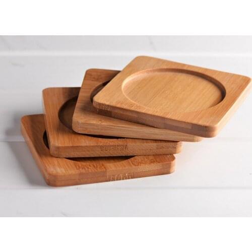 2PCS/LOT Moss Micro Landscape Ecological Special Natural Bamboo Handmade Bottle Mat Collocation Bottle Square Placemat KS 049