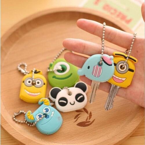 2020 Car Styling High Quality Kawaii Cartoon Animal Silicone Key Caps Covers Keys Keychain Case Shell Novelty Item