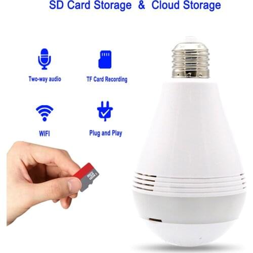 2021 GSA Popular Lowest Price 2MP Panoramic IP CCTV HD Mini Wireless Light Bulb WiFi Camera From Home