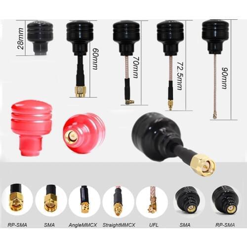 5.8G 5dBi Mini FPV high gain Antenna RHCP 70mm Straight/L MMCX /SMA/RP SMA/UFL Transmitter Antenna For RC FPV Racing Drone Model