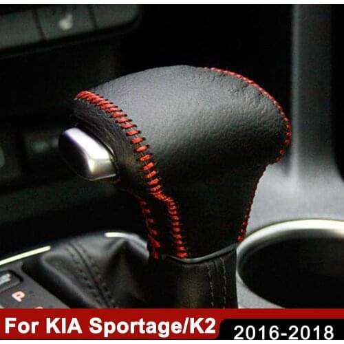 Accessories For Kia Rio K2 Sportage Optima K5 niro 2017 2018 Gear Shift Knob Collars Cover Leather Handbrake Grips Car Styling