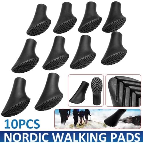 10pPcs Asphalt Pads Nordic Walking Pads Feet Rubber Buffers Trekking Poles Replacement Tips End for Hiking Stick Climbing Parts