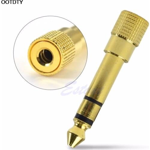6.3mm 1/4" Gold Male to 3.5mm 1/8" Female Stereo Plug Audio Adapter Converter N #L060# new hot