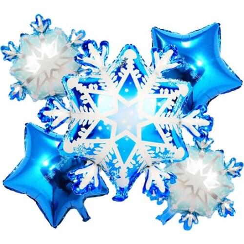 Big Snowflake & 2 Mini Snowflake And 2 Star Balloons Merry Christmas/Merry AF/Ho Ho Ho Themed Bridal Shower Engagement