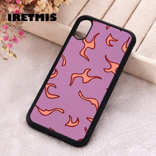 Iretmis 5 5S SE 2020 Phone Cover Case for iPhone 6 6S 7 8 Plus X Xs XR 11 12 Mini Pro Max Rubber Silicone Pink Fire Sparks