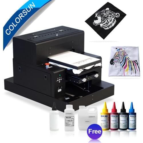 Colorsun Automatic A3 flatbed printer L1800 t shirt printing machine dtg printer textile clothes printer with textile ink