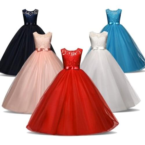 Children Princess Dress Girl Party Wear Fancy Kids Long Tulle Dress For Girl Flower Wedding Gown Baby Girl Clothing 5 8 10 Years