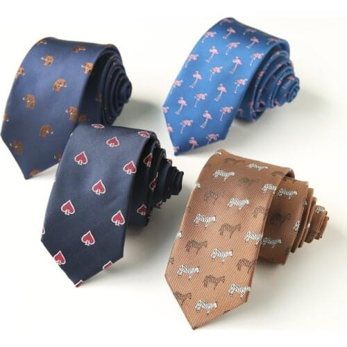 Linbaiway Mens Ties for Men Handmade Polyester Necktie Suits Wedding Casual Animals Neck Tie for Business Cravats Custom LOGO