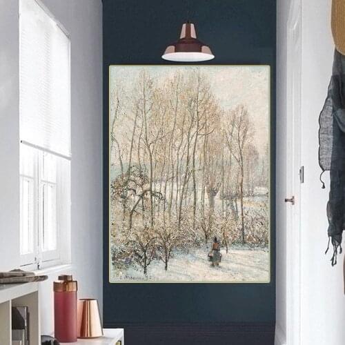 Camille Pissarro"Morning Sunlighton The Snow, Eragny-Sur-Epte"Canvas Oil Painting Western Art Decor Poster Wall Aesthetic