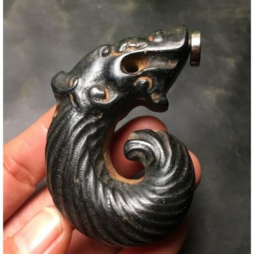 Chinese jade, red mountain culture, black magnet, Jade Dragon Me, bi xie pendant
