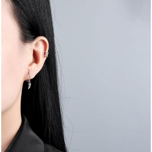 KOFSAC Trendy Wolfs Fang Earrings For Women Silver Color Jewelry New Personality Earring Girl Party Accessories Female Gifts