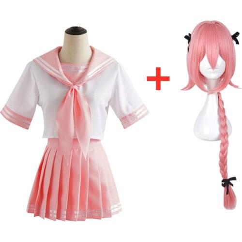 Japanese Anime Fate Apocrypha Astolfo Cosplay Costumes Student Girls School Uniforms Halloween Sexy Sailor JK Full Sets