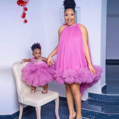 Lovely Mom And Dauther Tulle Dresses For Party Extra Puffy Ball Gowns Mini Length Custom Made Photo Shoot Tulle Gowns