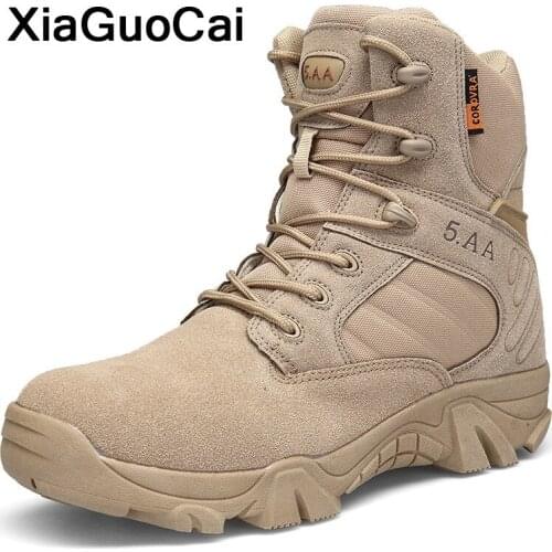 Men Shoes Spring Autumn Man Army Military Tactical Boots Male Desert Boots Breathable High Quality Plus Size High Top Footwear