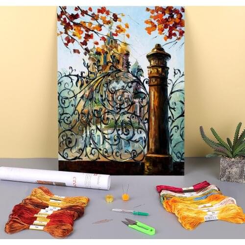 St. Petersburg Pre-Printed 11CT Cross-Stitch Embroidery Set DMC Threads Needlework Handicraft Craft Sewing Home Decor Jewelry