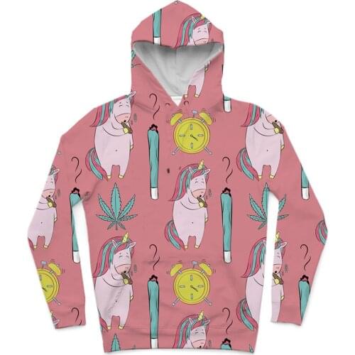 REAL American SIZE High Quality UniHigh - 420 - Stonner Unicorn Sublimation Printing Plus Size Hoodies