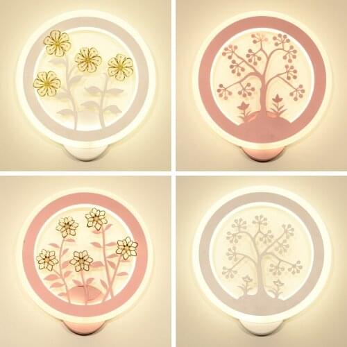 Nordic minimalist modern warm bedroom, bedside lamp, personality living room, balcony aisle flower shaped wall lamp