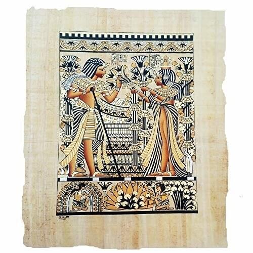 Carta del Matrimonio de Tut ANK Amón sobre papiro Original Hecho y Pintado a Mano en Egipto 33x43 cm Aprox. Ref. 60V-B
