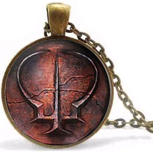 Steampunk Brotherhood of Blood Pendant Dark Souls II Necklace Glass Dome Pendant Necklace gift men women chain vintage antique
