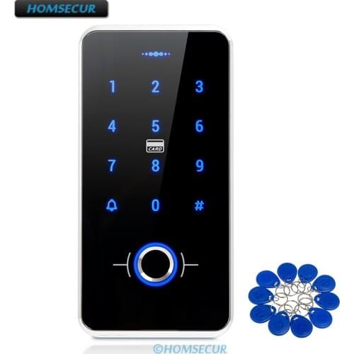 HOMSECUR Waterproof Touch Keypad 13.56MHz IC Fingerprint Access Control System (Optional Sets with Various Locks)