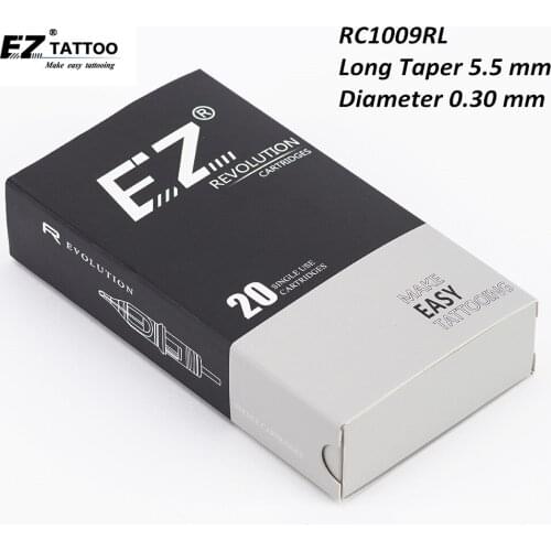 RC1009RL EZ Revolution Tattoo Cartridge #10 (0.30 mm) Round Liner Needles for Tattoo & Permanent Makeup Rotary Machines