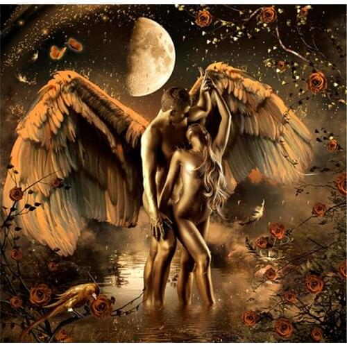 Romantic Dancing Man and Women Diamond Painting Angel Lovers 3D Embroidery Cross Stitch Rhinestone Mosaic Valentines Day