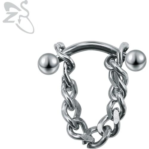 Punk 316L Surgical Steel Ear Studs Men Helix Piercing Earrings Chains Hiphop GD G-Dragon Man Cartilage Earrings Piercing Jewelry