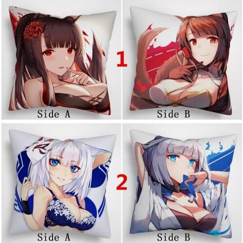 Suef Anime manga Azur Lane Atagi Kaga Atago Anime two sided Pillow Cushion Case Cover