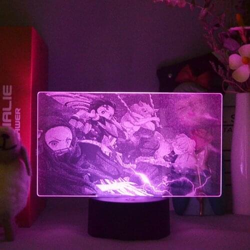 Kisatsutai 3D Picture Lamp Retro Style Lighting Photo of Anime Demon Slayer Figures Novelty Night Light for Otaku Friends Gift