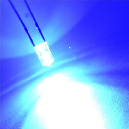 LED light-emitting diodes 3MM flat head boundless white hair blue (1000pcs)