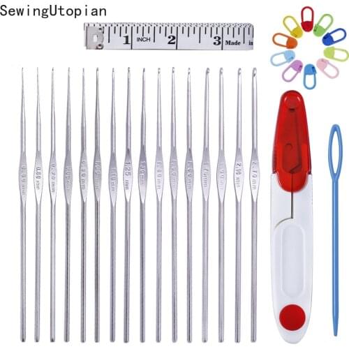 1set Crochet Hooks Set Mix Sizes 0.5-2.7mm Knitting Needles for Yarn Weave Tools Lace Crochet Needles Set Lace Crochet Hook
