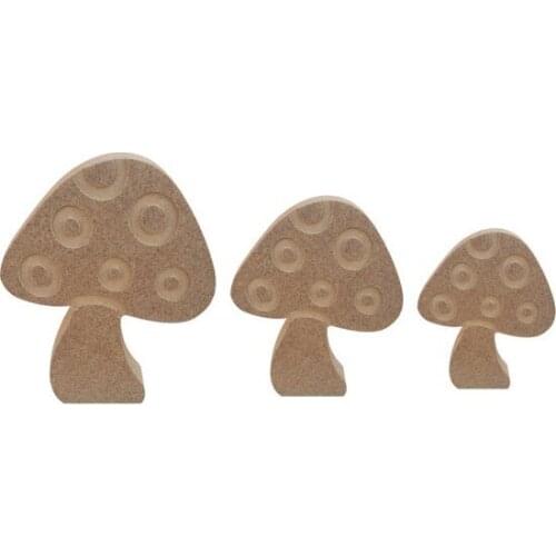 3'lü Mushroom Figure Trinket Wooden Object Code: f8 paintable decorative objects декоративные предметы под роспись