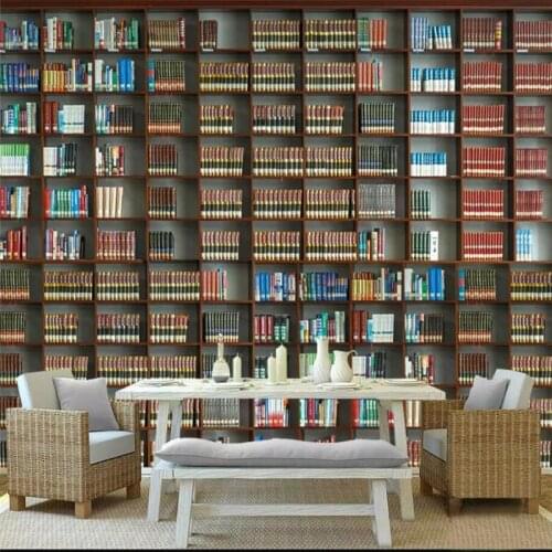 3d bookshelf bookcase background wall professional production mural factory wholesale wallpaper mural poster photo wall