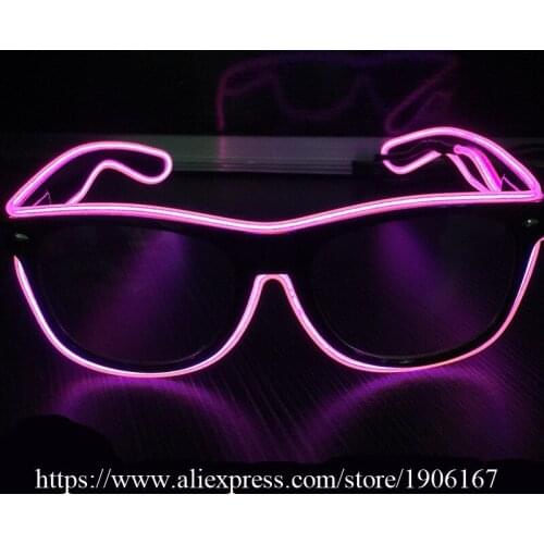 3 Modes Colorful El Wire Glasses Fashion Neon Luminous Party Glowing Glasses Classic LightingToys For Dj Bright Sun Glasses 5Pcs
