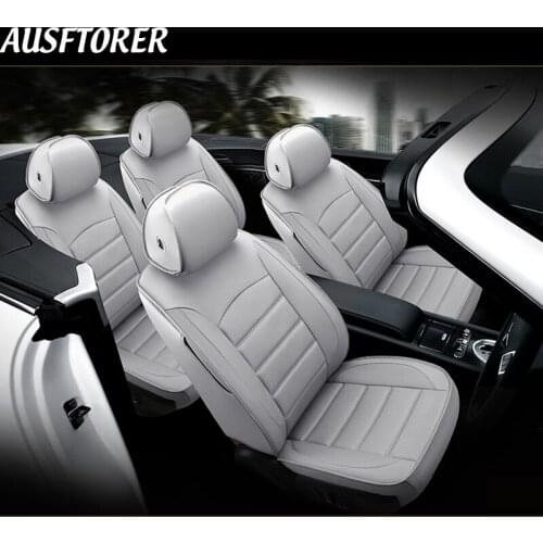 AUSFTORER Cowhide Automobiles Cover Car Seats for Infiniti Q70L Seat Covers Set Leather Seat Cushion Support Accessories Styling