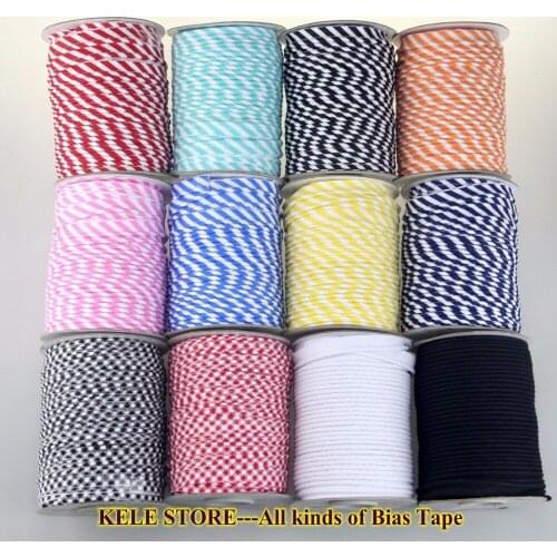 Free shipping-100% cotton strips checks Bias Piping, Bias piping tape with cord,size:12mm,50yds DIY handmade home textile