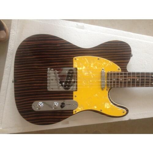 Free delivery / zebra wood yellow guard board high end Guitar / customizable China Electric Guitar